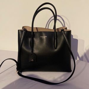 Kate Spade Leather MED Tote Shoulder Bag with straps BLACK